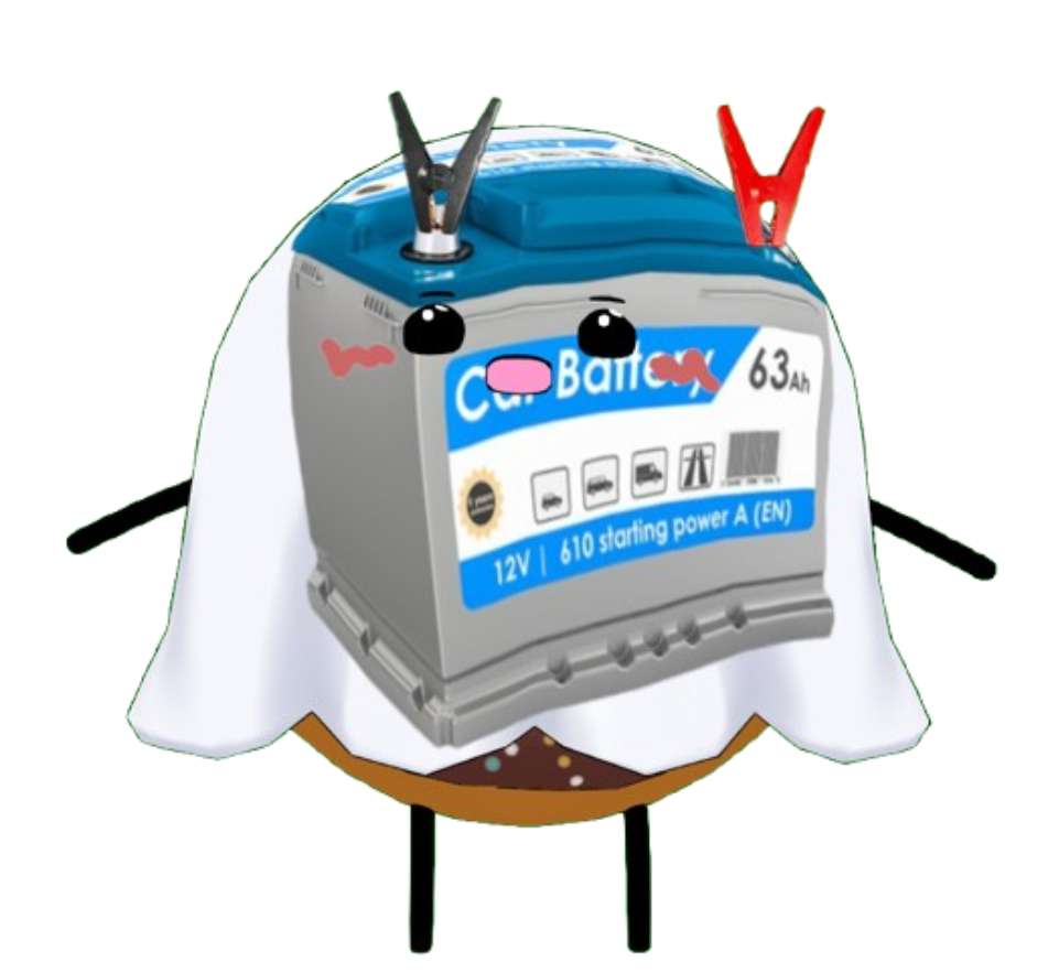 Car Battery With Jumper Cables