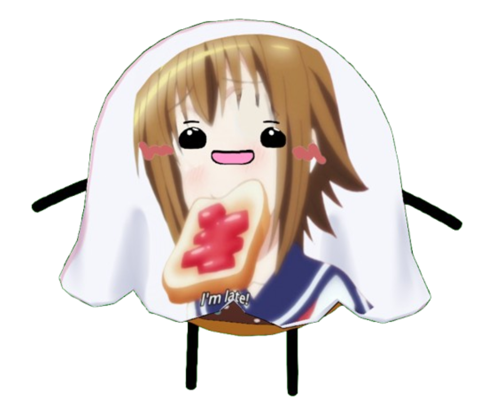 School Girl Late With Toast